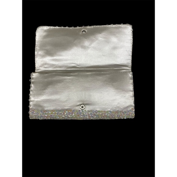 Vtg Bon Soir Ivory Italian Beaded Evening Purse Clutch Made In Hong Kong - Picture 3 of 7